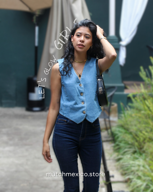 Chaleco Cowgirl azul